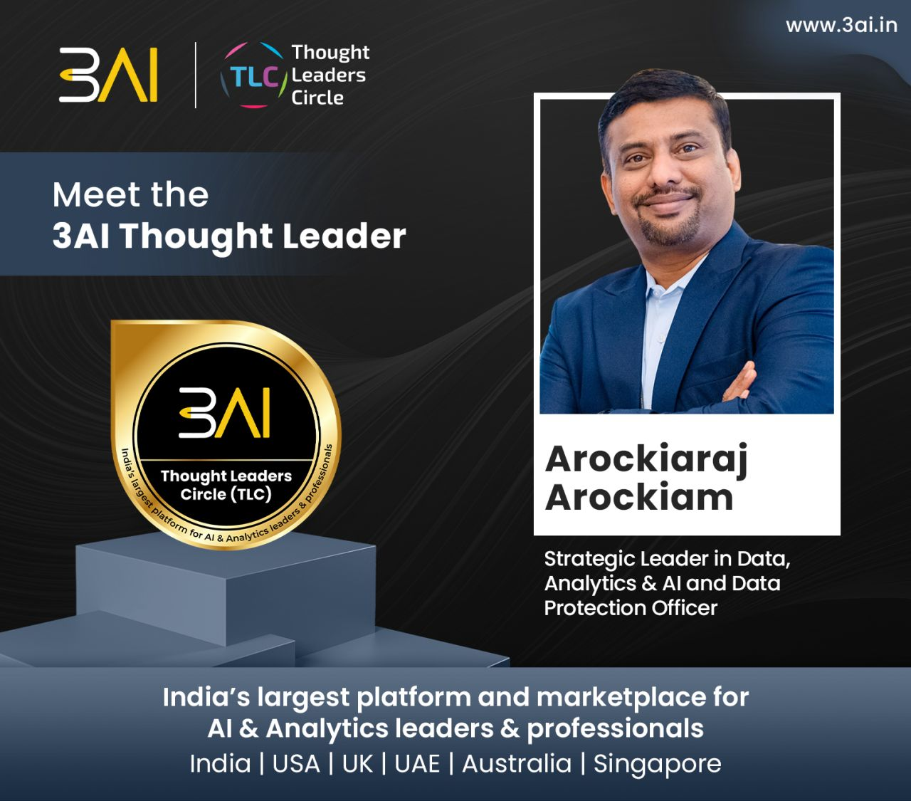 Meet the 3AI Thought Leader — Arockiaraj Arockiam, Thought Leaders Circle